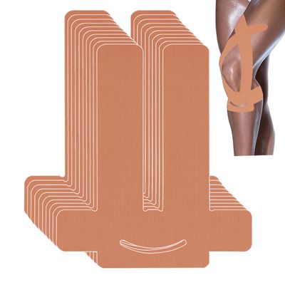 ANAMPION Pre-Cut Kinesiology Tape for Knees, 10 Strips, Waterproof Cotton Knee Tape for Pain Relief and Support, Skin Tone