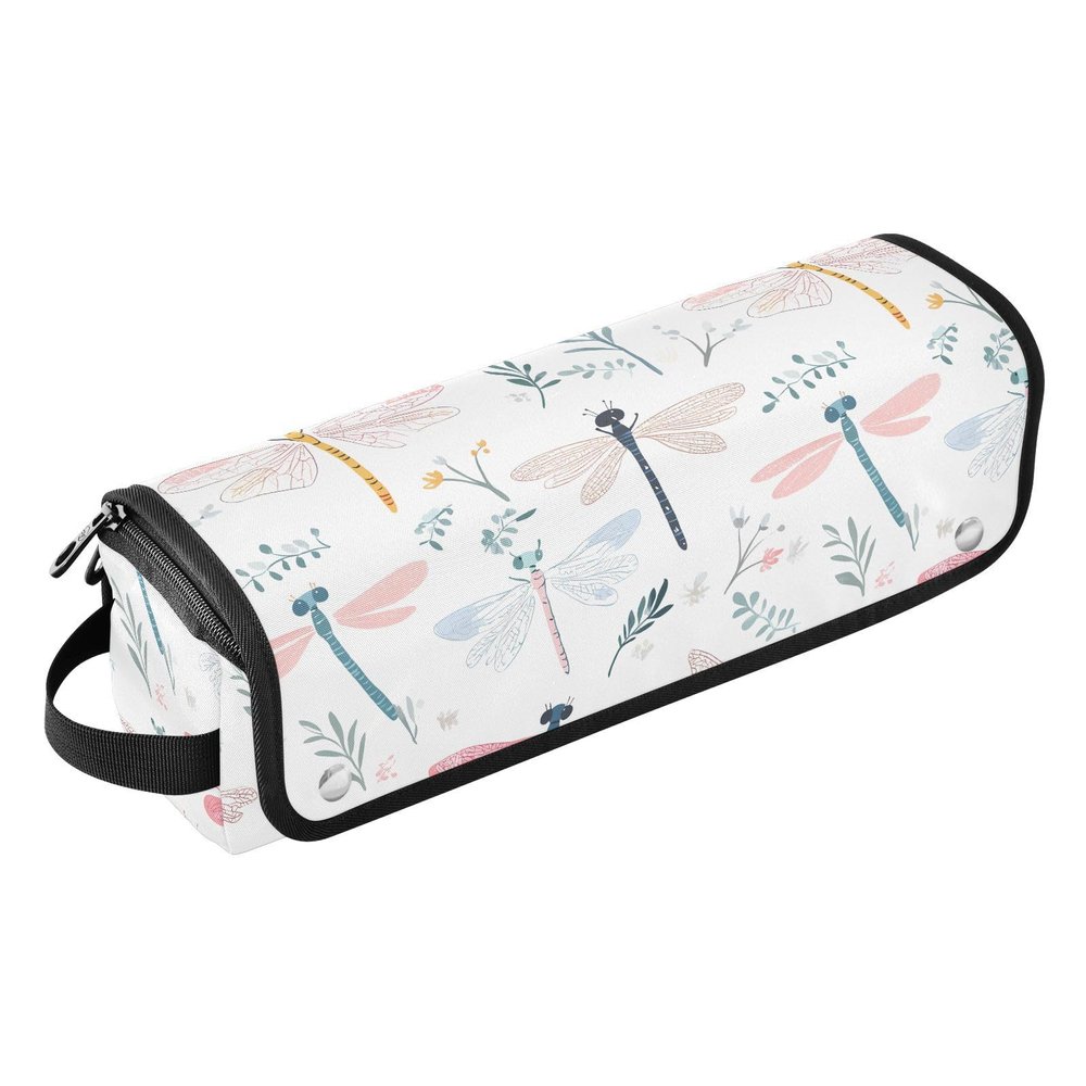 Cute Dragonfly Hair Tools Travel Bag with Heat-Resistant Mat