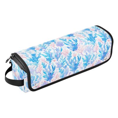 Blue, Pink and Coral Hair Tool Travel Bag with Heat-Resistant Mat