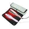 Light Blue Floral Gingham 2-in-1 Curling Iron Travel Case with Heat-Resistant Mat view 2