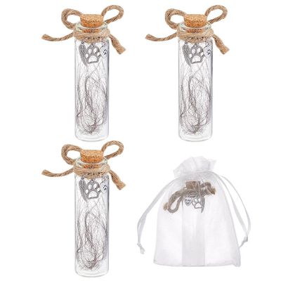 nbeads 4 Pack Pet Hair Mini Bottle with Cork
