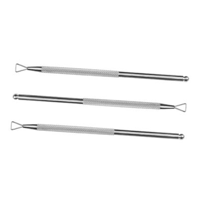 3 Stainless Steel Cuticle Pushers, Triangular and Round