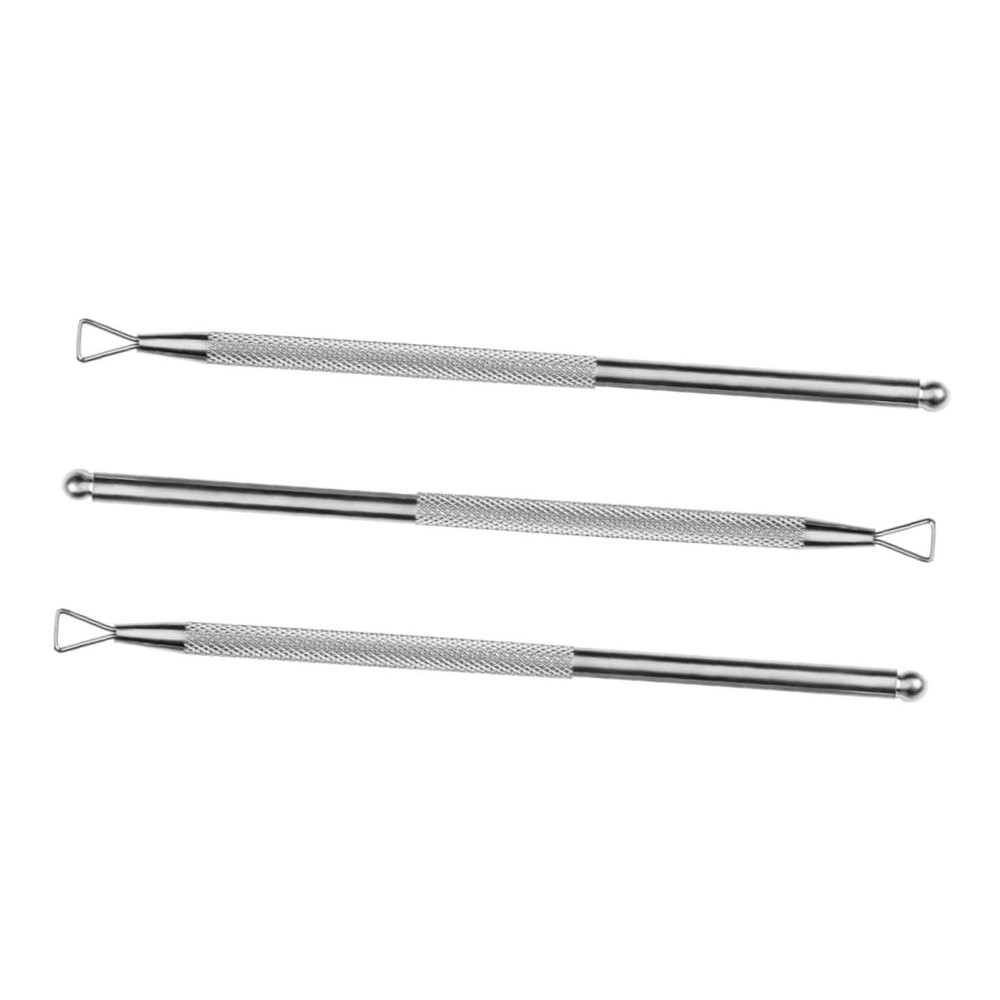 3 Stainless Steel Cuticle Pushers, Triangular and Round