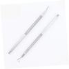 3 Stainless Steel Cuticle Pushers, Triangular and Round view 3