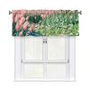 Helhappy Short Window Curtain Valance, Pink Tulips and Daisies Cartoon Style, 3-Inch Rod Pocket, 54 x 18 Inches, 1 Curtain view 1