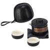yeeplant Portable Mini Ceramic Tea Set with Filter, Cups, Travel Case and Cloth view 1