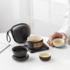 yeeplant Portable Mini Ceramic Tea Set with Filter, Cups, Travel Case and Cloth view 3