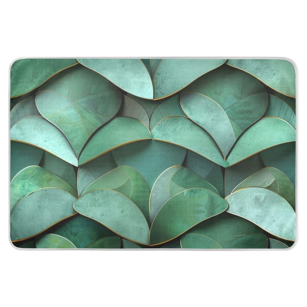 Architectural Design, Hedgehog, Emerald Green, Water-Resistant, Non-Slip Bedwetting Underpads for Children, Adults, and Pets, 52.0 in L x 34.0 in W