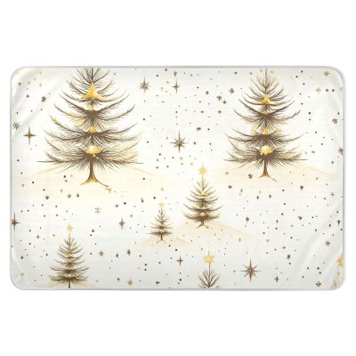 Cartoon Fantasy Gold Christmas Tree Reusable Waterproof Bed Pad, 132.1 x 86.4 cm
