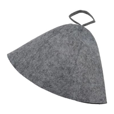 BOJHGO Sauna Hats, 2-Pack, Wool Felt, Foldable, Gray, with Hanging Loop, 27.6 x 9.1 in