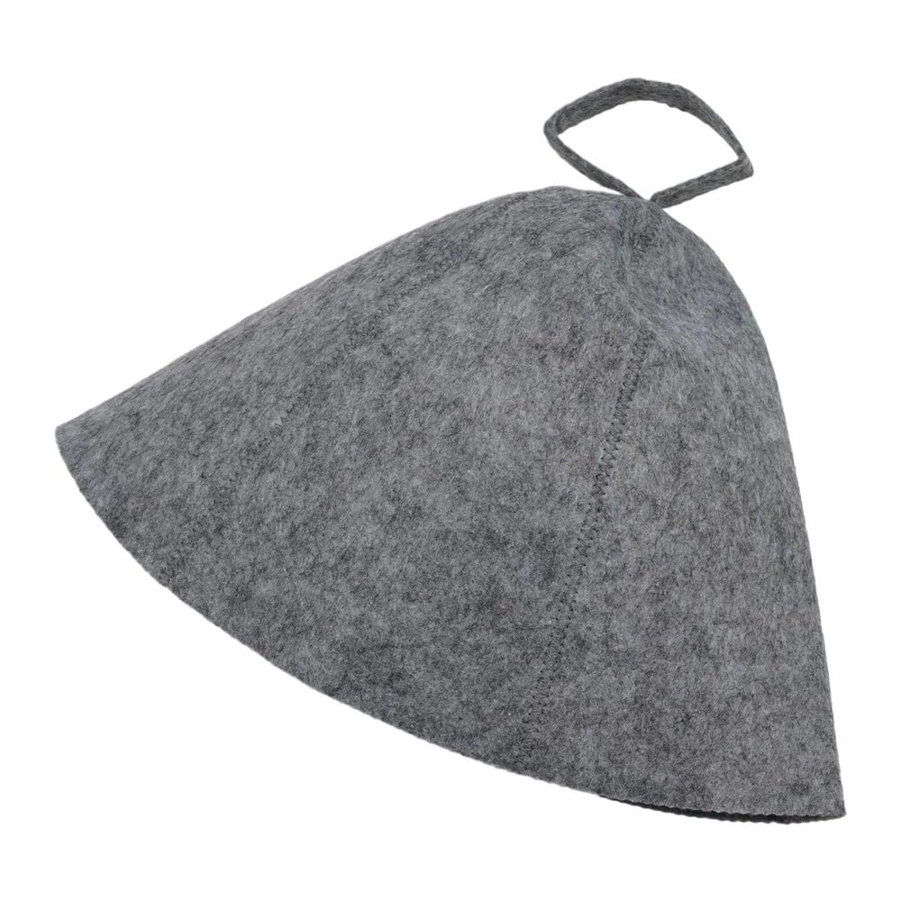 BOJHGO Sauna Hats, 2-Pack, Wool Felt, Foldable, Gray, with Hanging Loop, 27.6 x 9.1 in