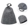 BOJHGO Sauna Hats, 2-Pack, Wool Felt, Foldable, Gray, with Hanging Loop, 27.6 x 9.1 in view 2