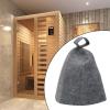 BOJHGO Sauna Hats, 2-Pack, Wool Felt, Foldable, Gray, with Hanging Loop, 27.6 x 9.1 in view 4