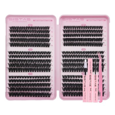 Individual & Cluster Lashes Set, 80D/100D/120D, Wispy, D-Curl, 8–16 mm, with Lash Glue