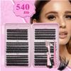 Individual & Cluster Lashes Set, 80D/100D/120D, Wispy, D-Curl, 8–16 mm, with Lash Glue view 2