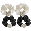 VALICLUD 4-Pack Hair Ties with Heart Design for Women, Elastic Fabric view 1