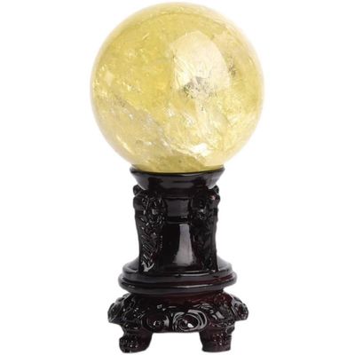 NIBHZ Natural Brazilian Citrine Raw Stone, Yellow, 40 mm
