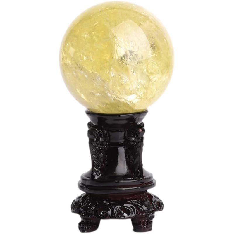 NIBHZ Natural Brazilian Citrine Raw Stone, Yellow, 40 mm