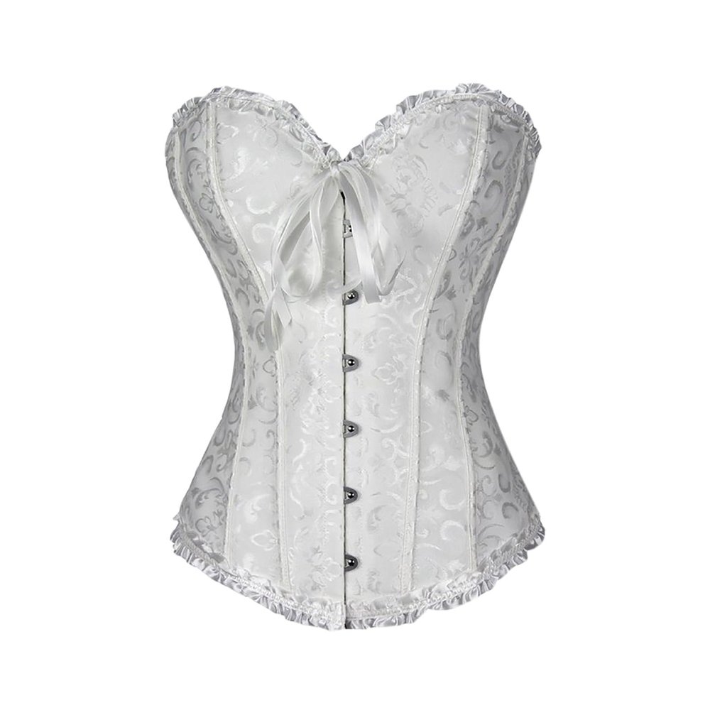 Generic Sexy Women's Lingerie Control Shapewear Bodysuit, Firming Body Corset, Lingerie and Garters (White XXXXL)