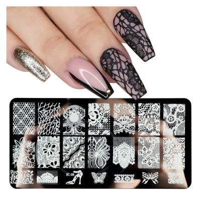 HEXHUASR Nail Stamping Plates, Mandala, Geometric Flowers, Nail Art Templates (BC-09)