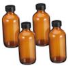 Hemobllo 120 mL Round Brown Glass Bottles, 4-Pack, Refillable view 1