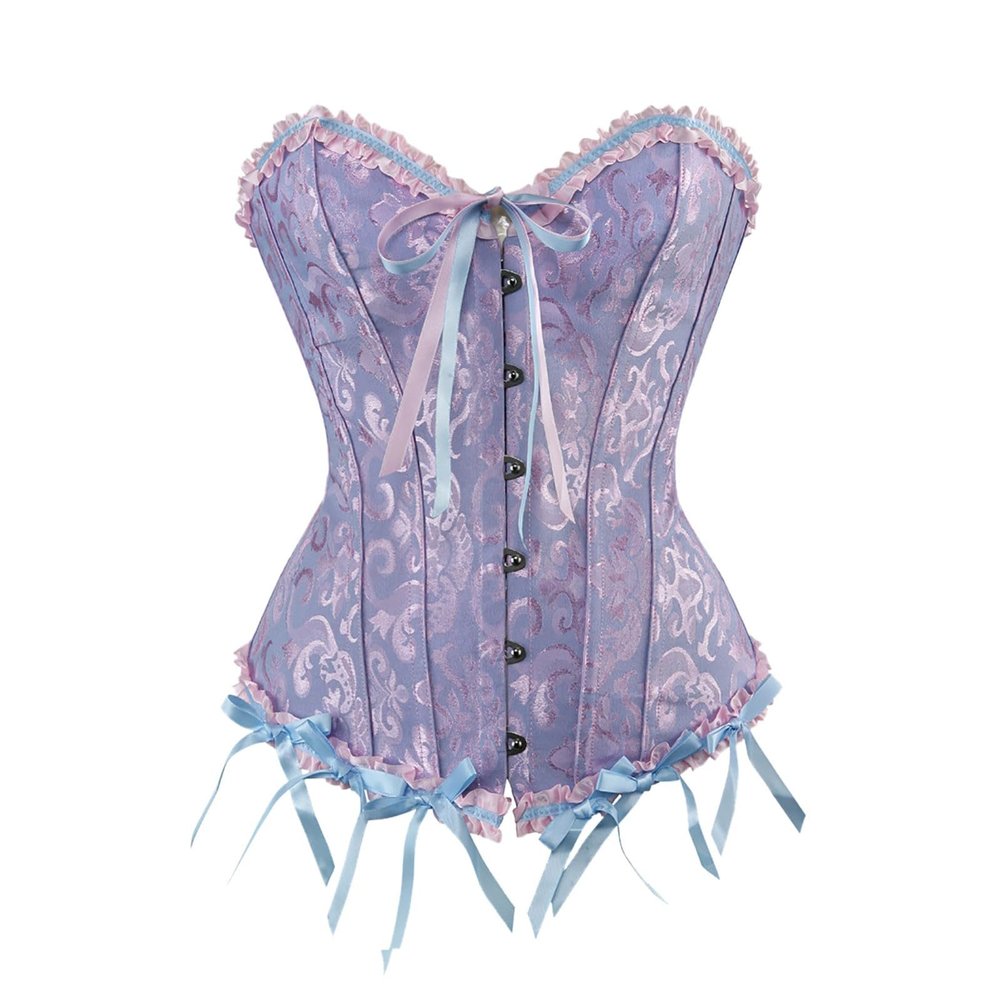 Generic Sexy Women's Lingerie Shapewear Bodysuit, Full-Body Corset with Garters (Blue, XXXXXXXL)