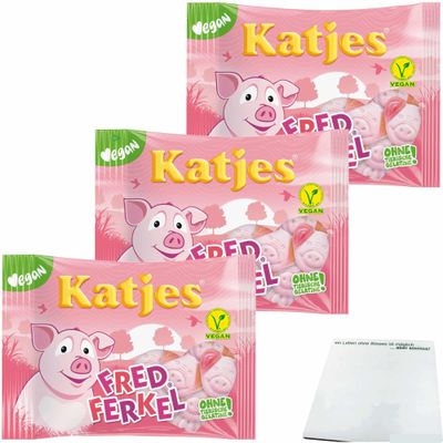 usy Bundle: Katjes Fred Ferkel Fruit Gummy Foam Candy, 3-Pack (3 x 175 g) + usy Block