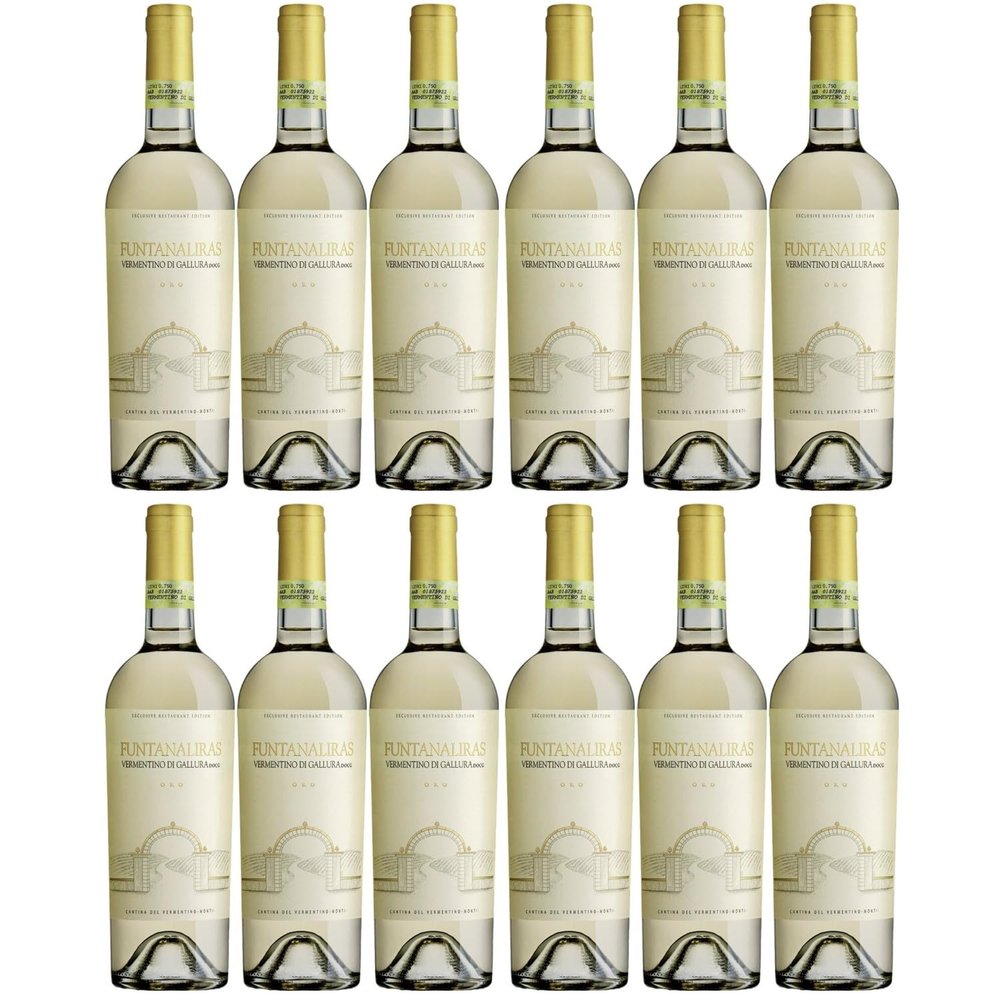 Cantina Monti Funtanaliras Vermentino di Gallura Dry White Wine, Sardinia, Italy, with FeinWert E-Book (12 x 0.75 L)