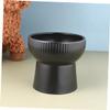 Pet Food Bowl with High Feet, Ceramic, Black view 3