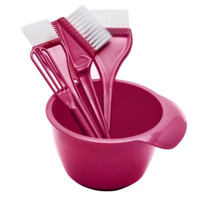 DEARMAMY 5-Piece ABS Hair Dye Bowl Set with Hair Dye Comb and Mixing Stirrer