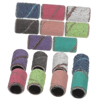 LRXIYODE 1 Box Nail Drill Sanding Bands, Medium Grit, Assorted Colors