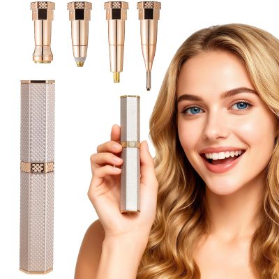 4-in-1 Electric Facial Hair Trimmer for Women, Rose Gold