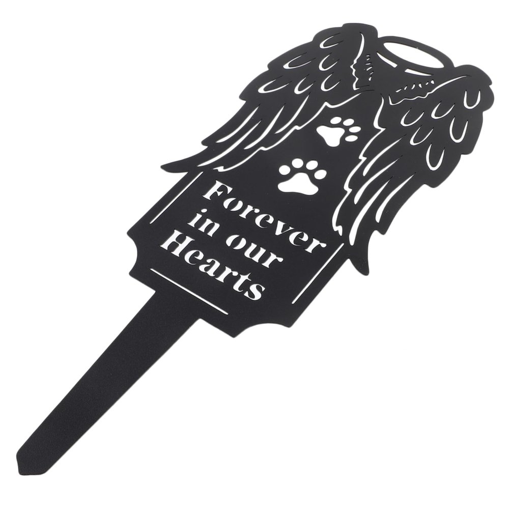 ERINGOGO Elegant Black Metal Dog Memorial Marker