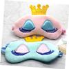 Plush Cartoon Eye Masks, 2-Piece Set, Crown Pattern view 2