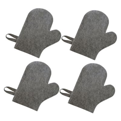 TOYANDONA Fashionable Felt Sauna Gloves, 4-Pack, Heat-Resistant