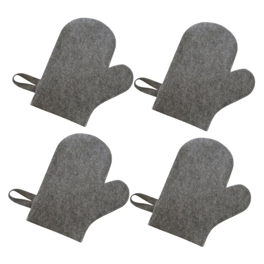 TOYANDONA Fashionable Felt Sauna Gloves, 4-Pack, Heat-Resistant
