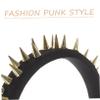 Women's Black Fabric Punk Headband for Special Occasions view 3