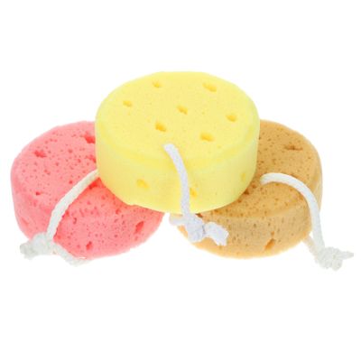 WRITWAA 3-Pack Round Shower Sponges with Lanyards