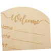 IMIKEYA Wooden Name Sign for Birth Announcement, Round Personalized Nursery Sign view 3
