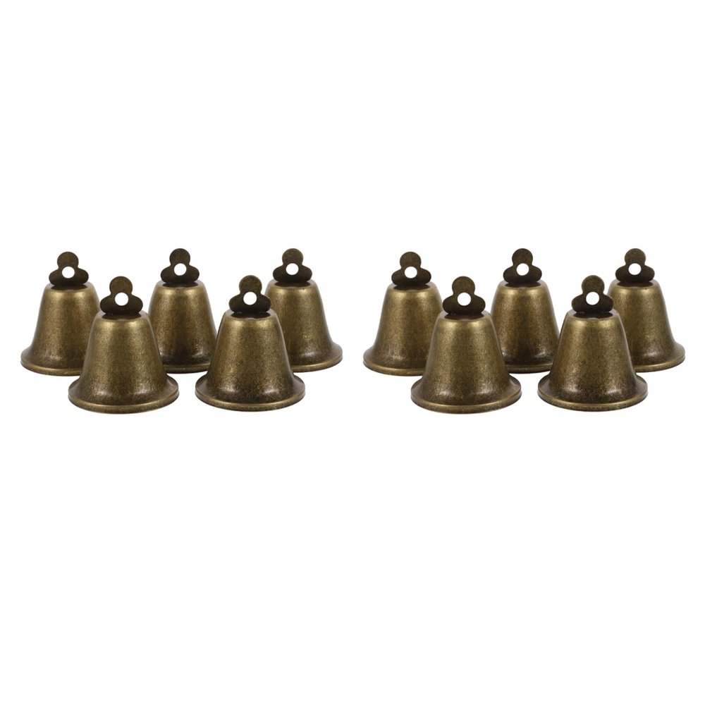 BESTonZON 10 Pack Retro Cow Bells 52mm in Green Bronze