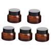 VALICLUD 5-Pack Brown Glass Cream Jars with Screw Lids view 1