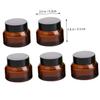VALICLUD 5-Pack Brown Glass Cream Jars with Screw Lids view 2