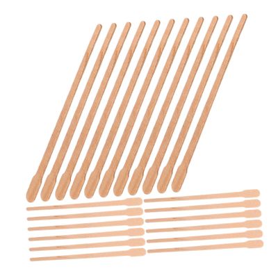SOIMISS 100-Piece Wooden Spatulas for Body Hair Removal, Khaki