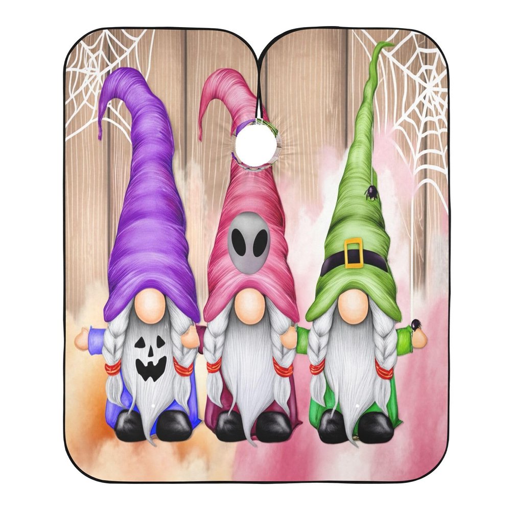 Cute Halloween Gnome Barber Cape for Men, Adjustable, 160 x 140 cm, One Size