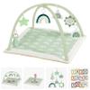 Mallify Baby Play Gym for Girls, Play Mat with Arch, 6 Detachable Toys and 12 Milestone Cards, from Birth, 0–6 Months, Green view 1