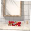 Japanese Lipstick Case for Pocket with Mirror, Red, Elegant view 3