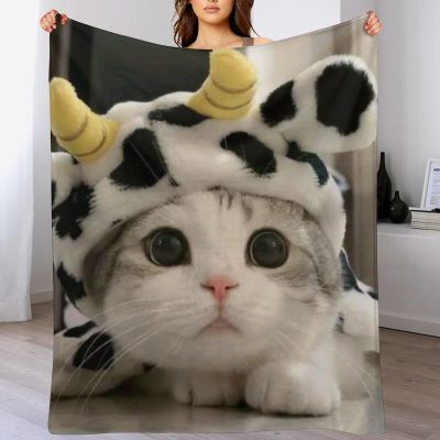 Cute Cat Soft Flannel Fleece Throw Blanket, 140 x 180 cm