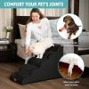 COZY KISS Dog Stairs for Small Dogs, High-Density Foam Pet Steps for Couch with Washable Cover and Non-Slip Bottom (Black, 5 Steps, 40 x 84 x 57 cm), 5 view 3