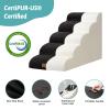 COZY KISS Dog Stairs for Small Dogs, High-Density Foam Pet Steps for Couch with Washable Cover and Non-Slip Bottom (Black, 5 Steps, 40 x 84 x 57 cm), 5 view 4