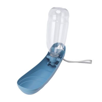 Dog Water Bottle with Bowl Dispenser - 550ml (Blue)